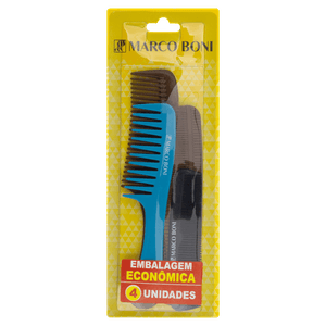 Kit Pente para Cabelo Marco Boni Colors 4 Unidades Embalagem Econômica