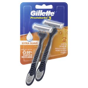 Aparelho Descartável para Barbear Gillette Prestobarba3 Extra Suave 2 Unidades