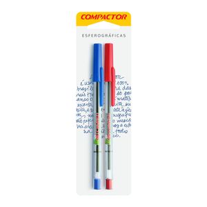 Caneta Esferografica Azul/Vermelha 07 Compactor 2 Cores