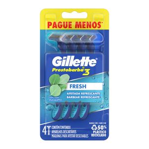 Aparelho Descartável Gillette Prestobarba3 Para Barbear Fresh 4X1
