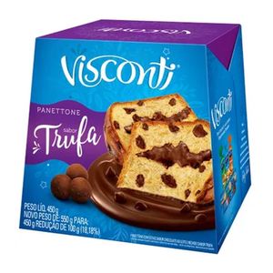 Panettone com Gotas de Chocolate ao Leite e Recheio Sabor Trufa