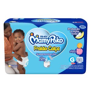 Fralda Descartável Calça Azul Mamypoko Super Proteção Mega Tamanho G 28x1