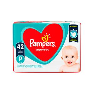 Fralda Descartável Infantil Pampers Supersec P Pacote 42 Unidades