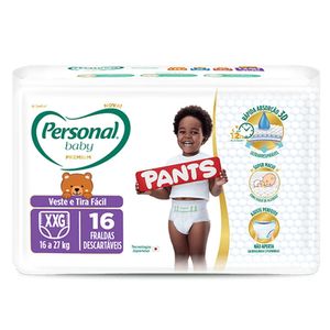 Fralda Personal Baby Pants Jumbinho XXG Pacote com 16 Unidades