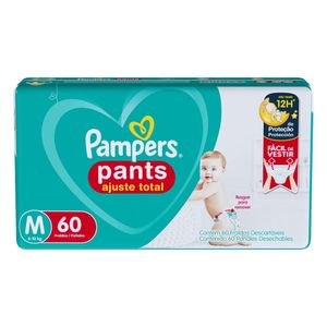 Fralda Descartável Infantil Pants Pampers Ajuste Total M Pacote 60 Unidades