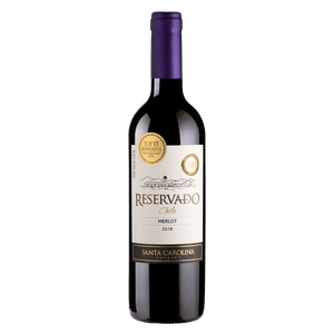 Vinho Chileno Tinto Meio Seco Reservado Santa Carolina Merlot Valle Central Garrafa