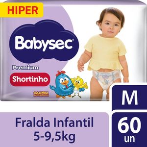 Fralda Babysec Shortinho Premium Hiper M 60 Unidades