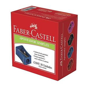 Apontador Simples Caixa Com 50 Unidades Cores Sortidas Faber-Castell