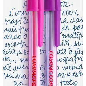Caneta Esferográfica 0.7 Mm Rosa E Roxo Blister Com