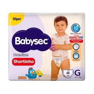 Fralda Babysec Shortinho Premium Hiper Tamanho G 48x1