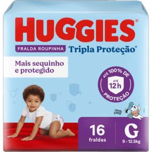 Fralda Roupinha Huggies Tripla Jumbinho G Pacote com 16 Unidades