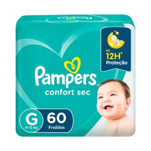 Fralda Descartável Infantil Pampers Confort Sec G Pacote com 60 Unidades
