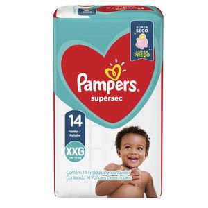 Fralda Descartável Infantil Pampers Supersec XXG Pacote 14 Unidades