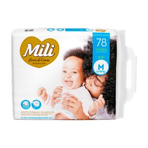 Fralda Mili Love & Care Premium M 78 Unidades