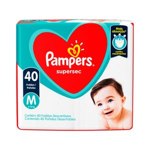 Fralda Descartável Infantil Pampers Supersec M Pacote com 40 Unidades