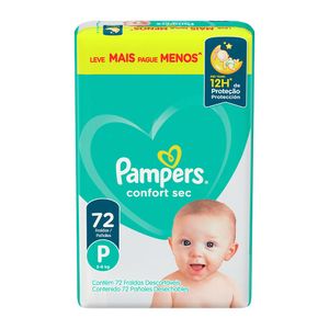 Fralda Pampers Confort Sec P Pacote com 72 Unidades