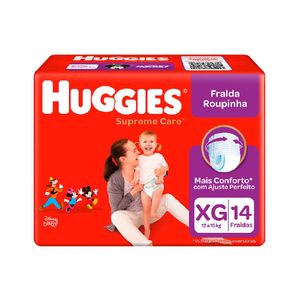 Fralda Huggies Supreme Care Roupinha Jumbo XG Pacote com 14 Unidades