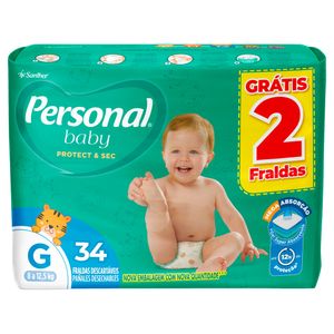 Fralda Personal Baby Mega G 34 Unidades