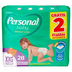 Fralda Personal Baby Mega XXG Pacote com 28 Unidades