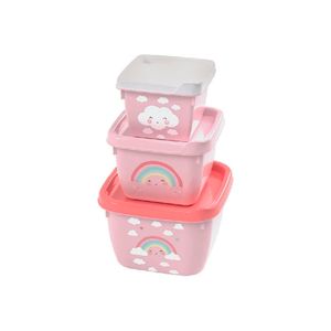 Conjunto de Potes Plásutil Arco-íris Conect Combo com 3 Unidades