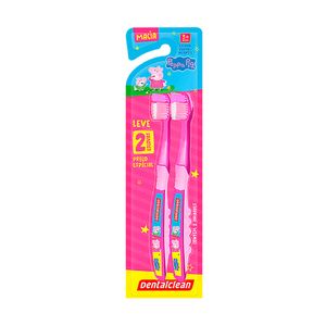 Escova Dental Infantil Dentalclean Peppa Pig Macia Pacote com 2 Unidades