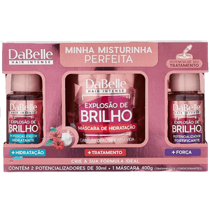 Kit Dabelle Explosão de Brilho Máscara Capilar 400g + 2 Potencializadores 30ml