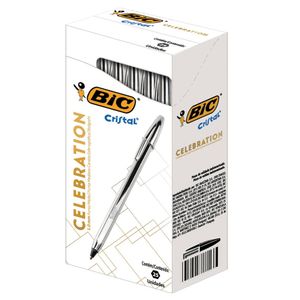 Caneta Cristal Celbration Prata Bic 25x1