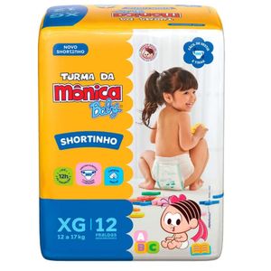 Fralda Turma da Mônica Shortinho XG 12 Unidades