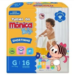 Fralda Turma da Mônica Roupinha Jumbinho G Pacote com 16 Unidades
