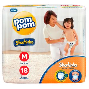 Fralda Pom Pom Shortinho M 18 Unidades