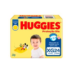 Fralda Descartável Infantil Huggies Proteção Dia XG Pacotes com 24 Unidades
