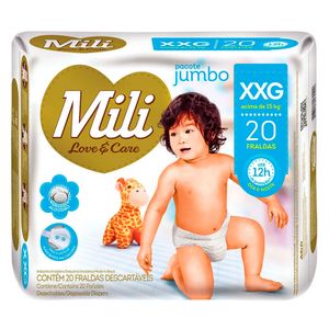 Fralda Mili Love & Care XXG 20 Unidades