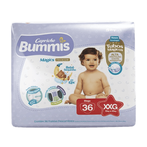 Fralda Bummis Premium Mega XXG Pacote com 36 Unidades