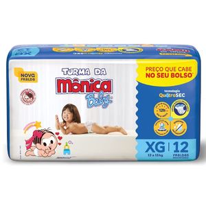Fralda Turma da Mônica Jumbinho XG 12 Unidades