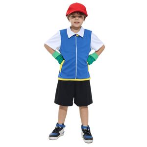 Fantasia Ash Ketchum Infantil Pokémon com Boné Vermelho