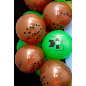 Balão de Festa Minecraft Decorado 25 Un Bola de Festa Gamer 9"
