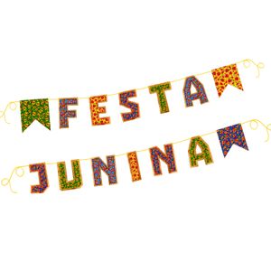 Faixa Decorativa Festa Junina Colorida com Letra Reserva