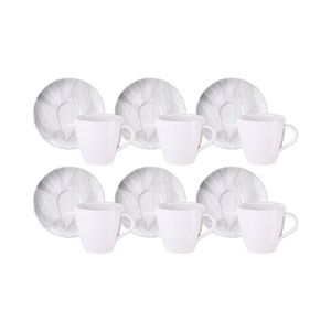 Kit Xícara e Pires de CappuccinoTramontina Arbo em Porcelana 12Pç