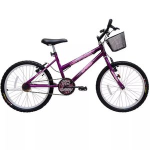 Bicicleta Infantil Aro 20 Star Girl com Cesta Cairu Violeta