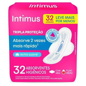 Absorvente Tripla Proteção Suave Com Abas Intimus 32x1