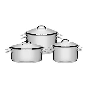 Jogo de Panelas Tramontina Aço Inox 3 Peças Solar