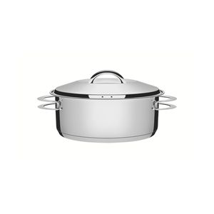 Caçarola Tramontina Solar Rasa em Inox com Tampa e Alças 24CM