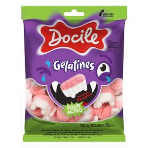 Bala Docile Gelatines Mini Dente de Vampiro Cítrico 15g