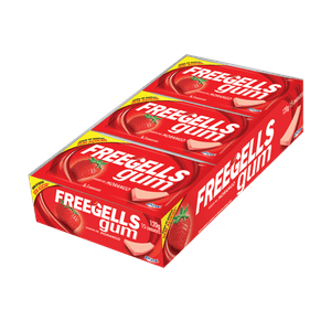 Chiclete Freegells Gum Sabor Morango Caixa com 15 Unidades
