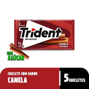 Chiclete Trident Canela Sem Açúcar 8g Embalagem com 5 Unidades