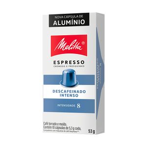 Café Em Cápsula Torrado E Moído Melitta Espresso Intenso Descafeinado Caixa 53g