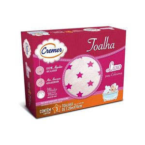 Toalha Cremer Luxo Estampada Feminino Caixa com 3 Unidades
