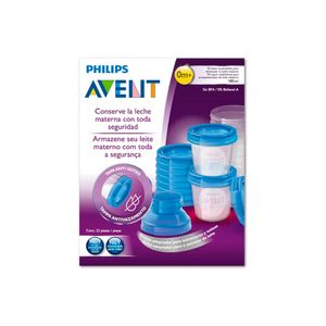 Copos para Armazenamento de Leite Materno Philips Avent com 10 Unidades de 180ml cada