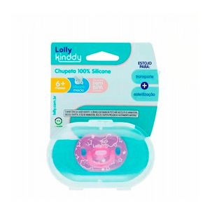Chupeta 100% Silicone Bico Ortodôntico Tamanho 2 Rosa Lolly