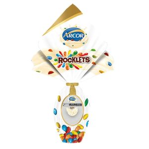 Ovos de Páscoa Rocklets Branco Arcor 220g
